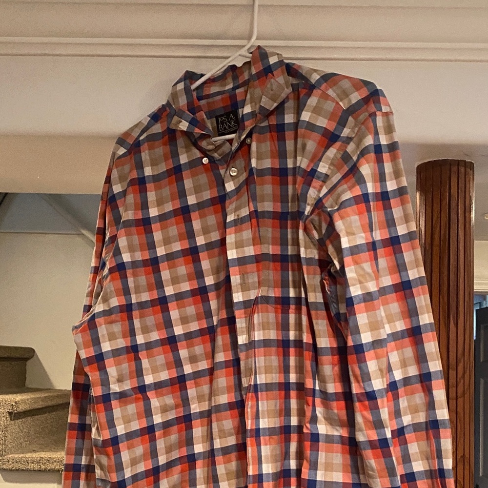 Jos. A. Bank Multicolor Plaid Dress Shirt